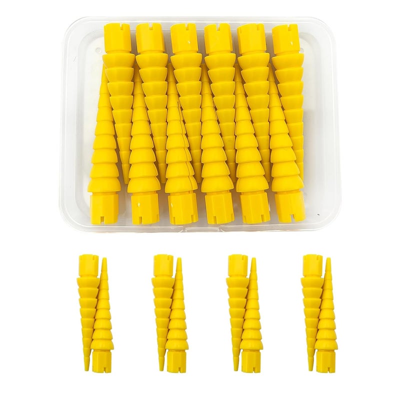 Haespot Yellow 12PCS Stripped Screw Hole Repair Anchor, Door Hinge Screw Hole Filler, Multi Use Wall Anchors, Fits Wood Screws Sizes #2 to #16 - Image 1